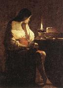 LA TOUR, Georges de Magdalen with the Smoking Flame f oil on canvas